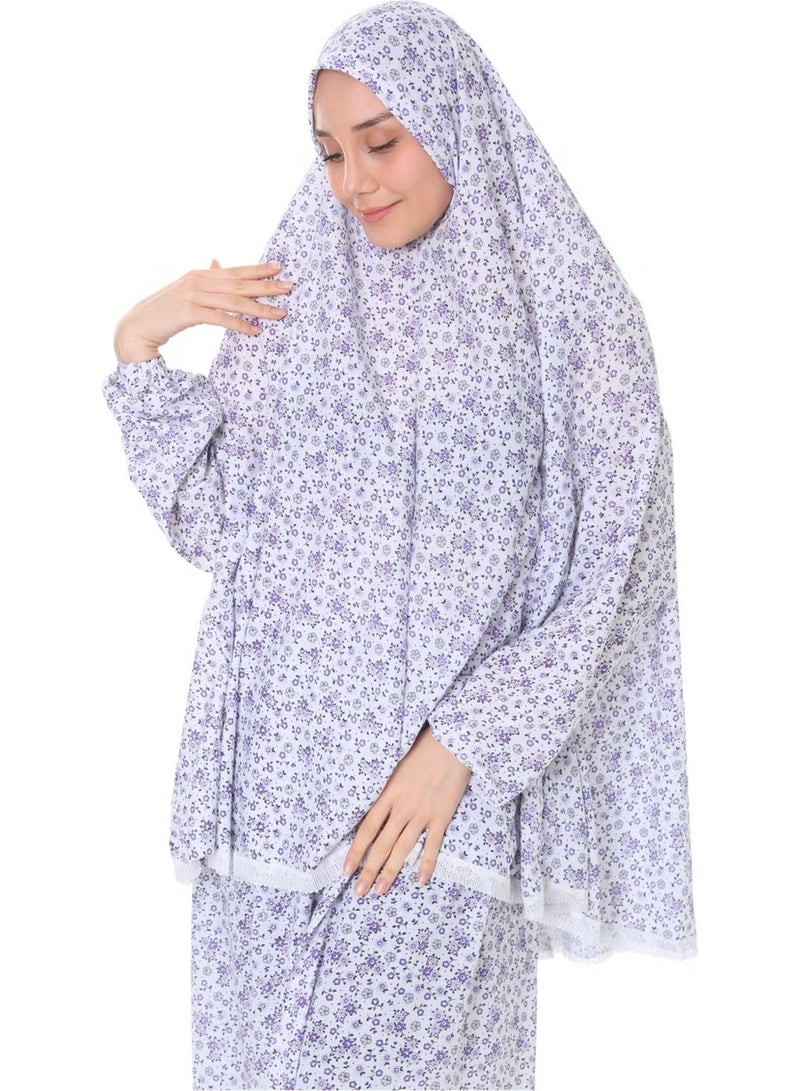 Elanesa  فستان صلاة عملي للنساء بأكمام مزدوجة وتفاصيل دانتيل - Image 1